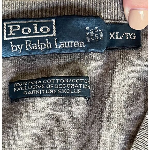 Polo Ralph Lauren Men's Classic V-Neck Cotton Sweater Gray Casual XL - Picture 4 of 4